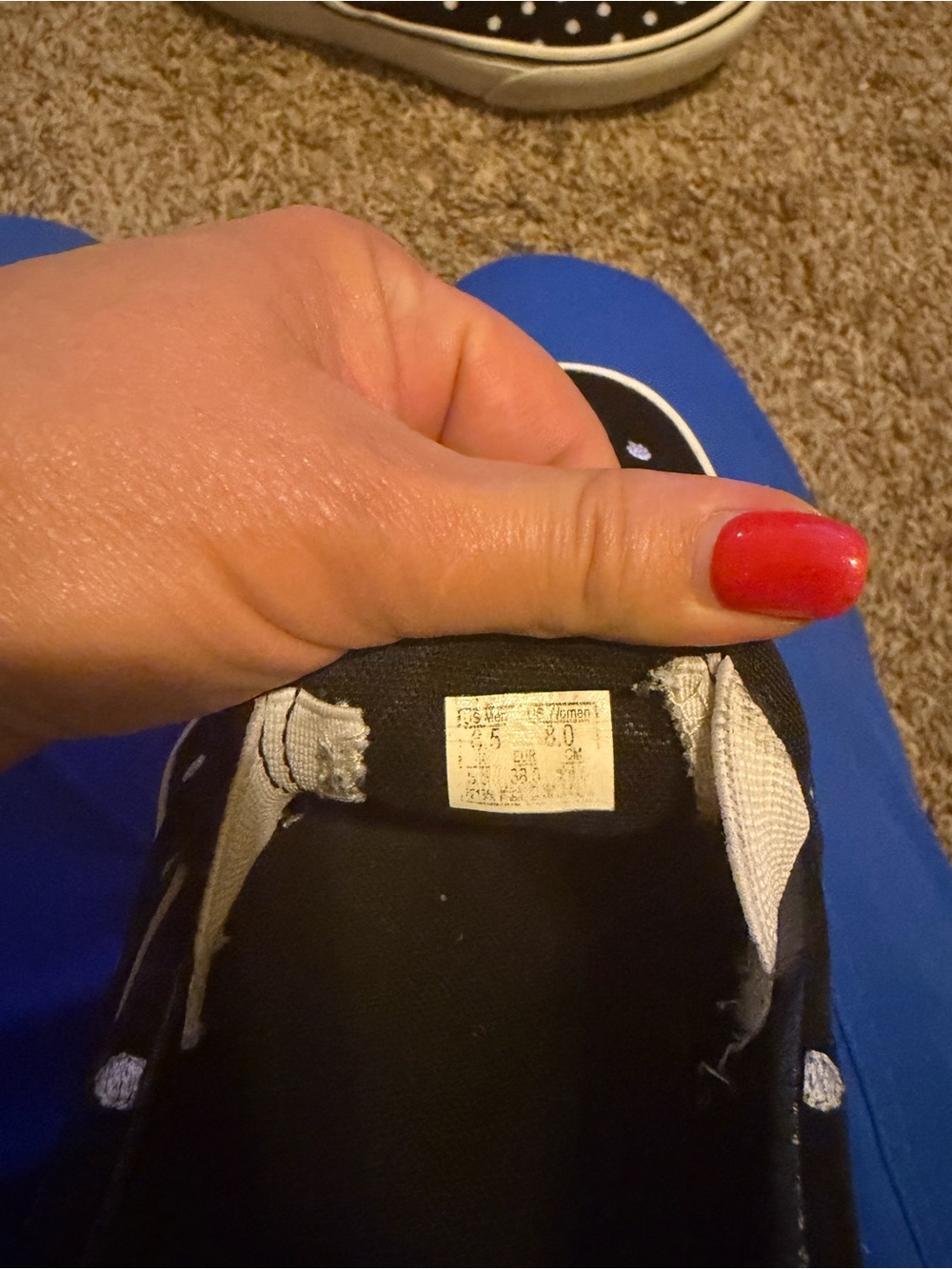 Vans Black Slip-On Platform Sneakers with White Polka Dots - Picture 5 of 5